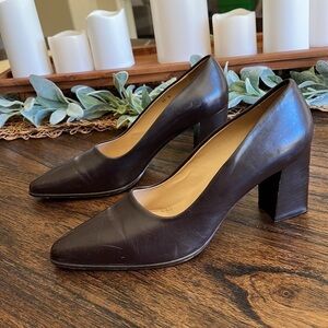 vintage barefoot originals leather brown chunky-like heels size 10
